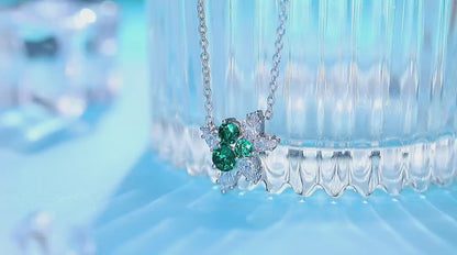 Pirmiana New Fashion 1.03ct Lab Grown Emerald Necklace S925 Silver Jewelry for Woman Gift Pendants