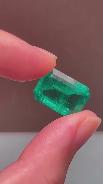 Pirmiana 12.05ct Emerald Cut Lab Grown Emerald