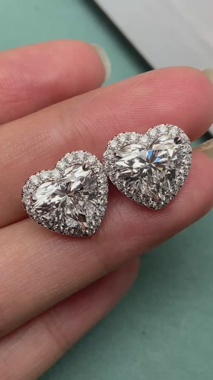 Primiana 2025 New Classic Style 14K Heart Shape 2.7ct Each Diamond IGI Certificate  Earrings Girlfriend Gift