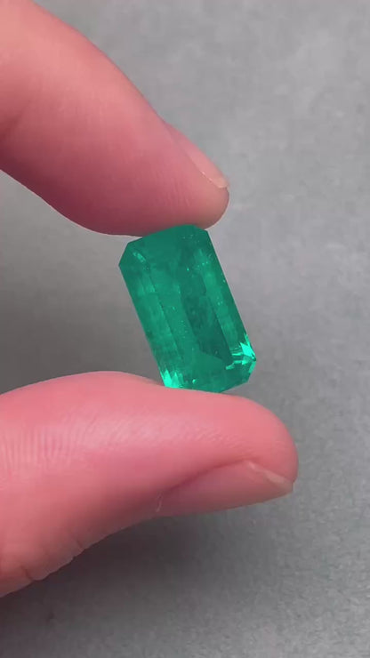 Pirmiana 6.96ct Emerald Cut Lab Grown Emerald