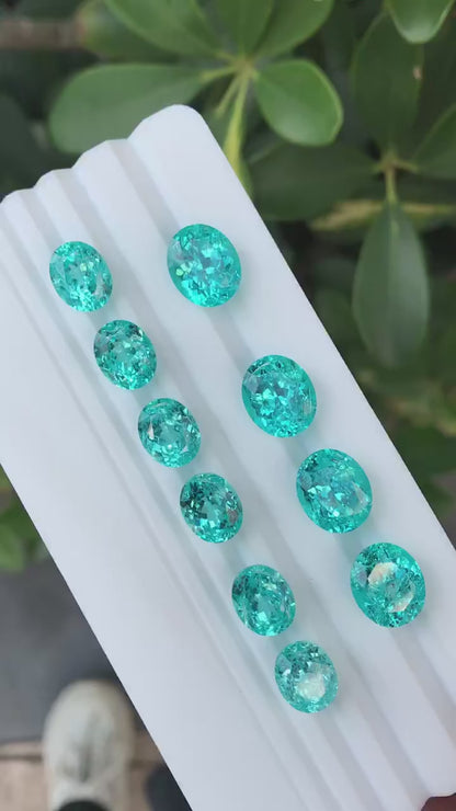 Pirmiana Oval shape Lab Grown Paraiba Loose Gemstones for Jewelry Making