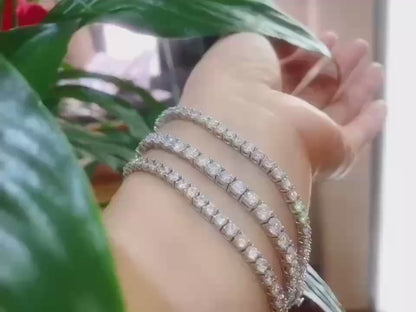 Pirmiana New Fashion Classic Moissanite Tennis Chain Bracelets and Necklaces S925 Silver Jewelry Party Gift