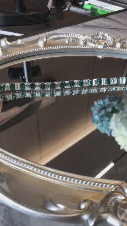 Pirmiana New Fashion Classic Lab Grown Diamonds and Lab Grown Emerald Tennis Chain Bracelets and Necklaces S925 Silver Jewelry Party & BirthdayGift