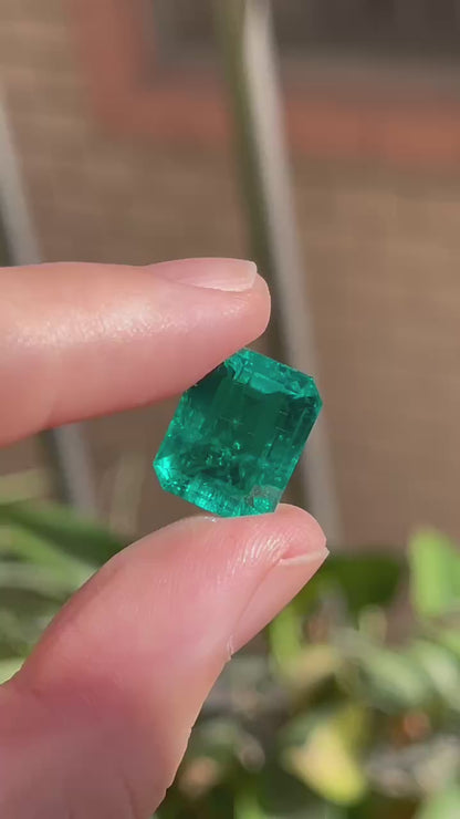 Pirmiana 9.32ct Emerald Cut Lab Grown Emeral