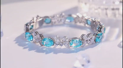 Pirmiana 2024 Hot Sale S925 Silver 20.7ct Lab Grown Paraiba Bracelet Engagement Women