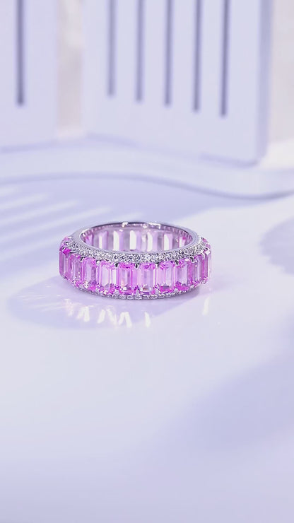 Pirmiana 2024 Hot Sale S925 Silver 0.32ct Lab Grown Sapphire Rainbow Ring Women Engagement Fashion Finger Gemstone Jewelry