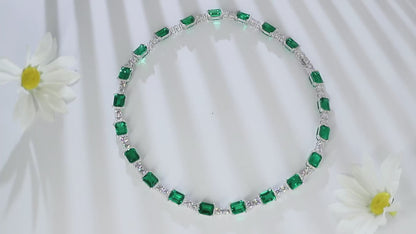 Pirmiana New Fashion 46.67ct Lab Grown Emerald Pendant Necklace S925 Silver Jewelry for Woman Gift Pendants