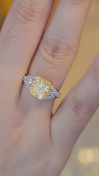 Pirmiana New Fashion 3ct Radiant Simulated Diamond Rings S925 Silver Jewelry Engagement Gift Women