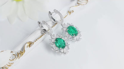 Pirmiana New Arrival S925 Silver 5.01ct Lab Grown Emerald Stainless Steel Earrings for Women