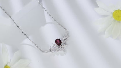 Pirmiana Fashion 2.3ct Natural Garnet Necklace S925 Silver Jewelry Engagement Gift Women