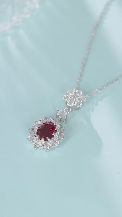 Pirmiana New S925 Silver 3.63ct Lad Grown Ruby Necklace High Fine Jewelry for Women Party Gift