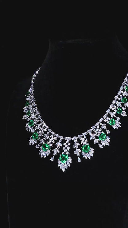Pirmiana New Fashion 19.54ct Lab Grown Emerald Pendant Necklace S925 Silver Jewelry for Woman Gift Pendants