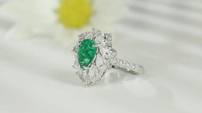 Pirmiana Hot Sale Maximalist 1.86ct Lab Grown Emerald Ring S925 Silver Jewelry Engagement Women