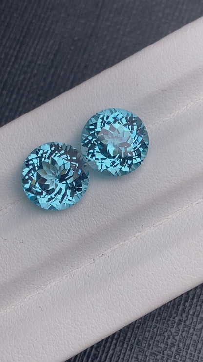 Pirmiana  5.5ct Round Cut Lab Grown Aquamarine Sapphire Loose Gemstones for Jewelry Making
