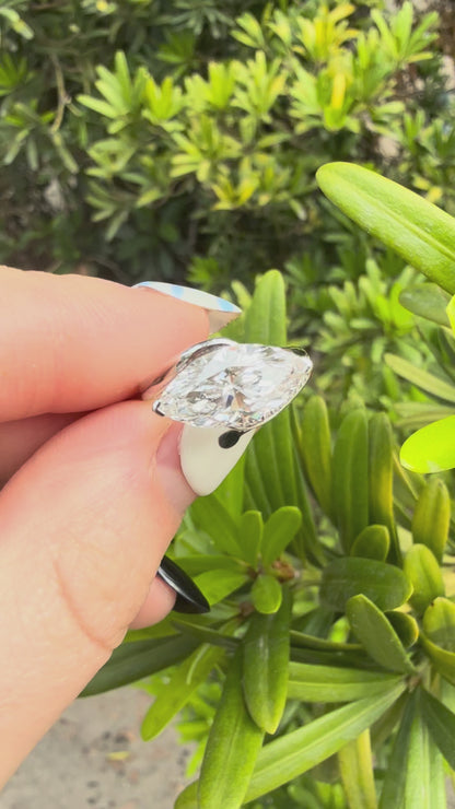 Pirmiana Jewelry Customized 18k White Gold 2ct Marquise Lab Grown Diamond Rings Engagement Wedding Band Rings for Women Fine Jewelry