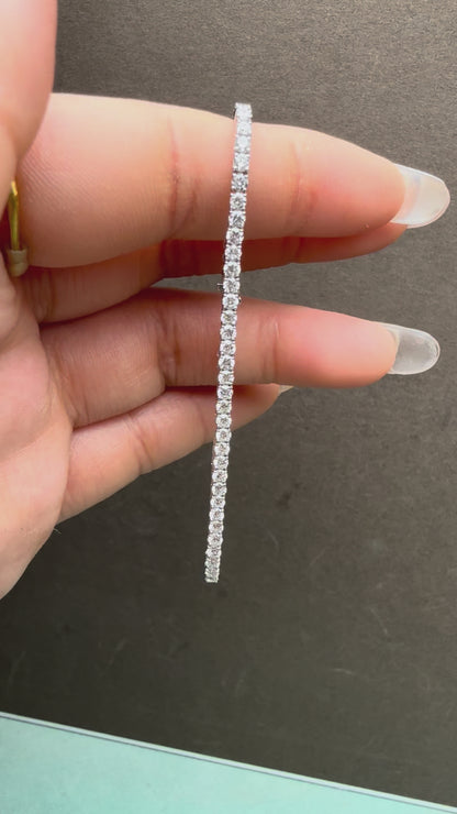 Pirmiana Jewelry Customized Pear Shape 14K White Gold 2mm each 0.035ct DEF Each Lab Grown Diamond Eternity Bracelet Engagement for Women Fine Jewelry