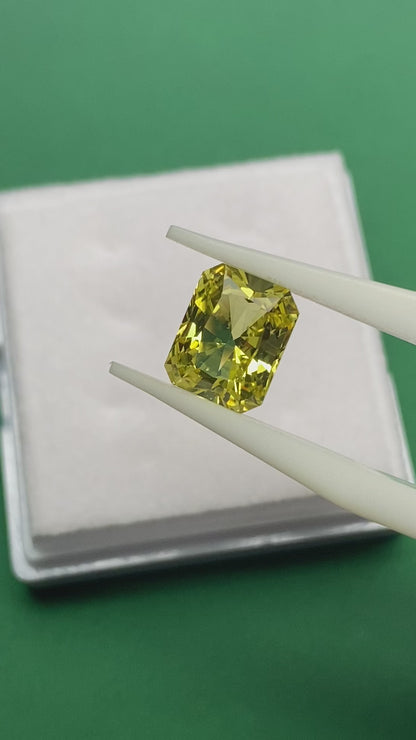 Pirmiana Radiant shape Lab Grown Yellow Sapphire Loose Gemstones for Jewelry Making