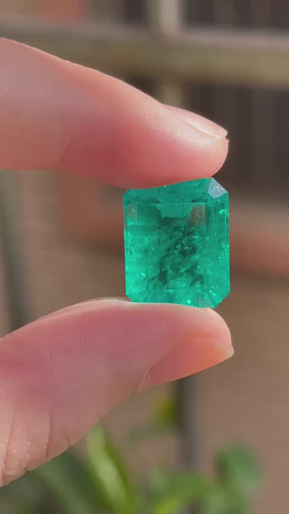 Pirmiana 15.86ct Emerald Cut Lab Grown Emerald