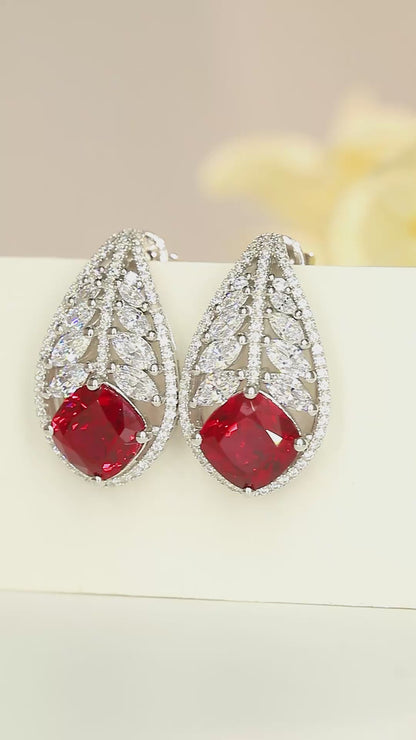 Pirmiana New Arrival 6.02ct Lab Grown Ruby Earring Studs S925 Silver Jewelry Earrings for Women
