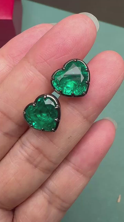 Pirmiana Customized 14k yellow Gold 8ct Lab Grown Emerald Earrings for Women Party Gift