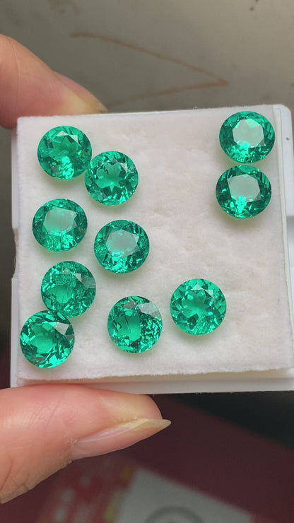 Pirmiana  0.255-5ct Round Cut Lab Grown Emeralds Loose Gemstones for Jewelry Making