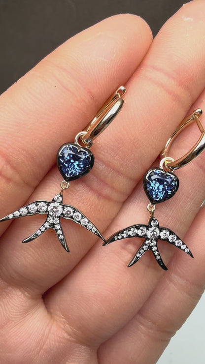 Pirmiana Jewelry Customized 14k Yellow Gold 5x5mm 0.65ct each Lab Grown Sapphire Earrings for Women Party Gift