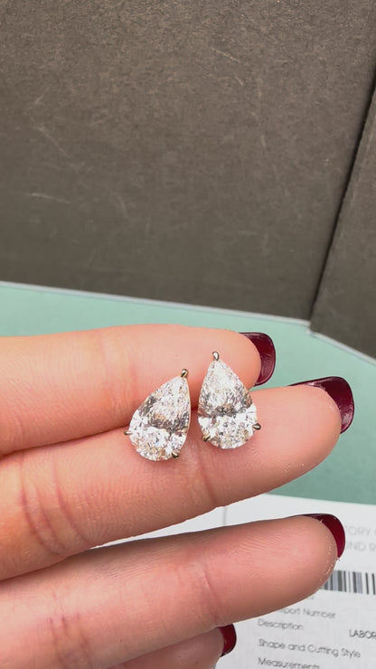 Pirmiana Jewelry Custom Design 18K Yellow Gold Earrings for Women 2ct each CVD Lab Grown Diamond Jewelry