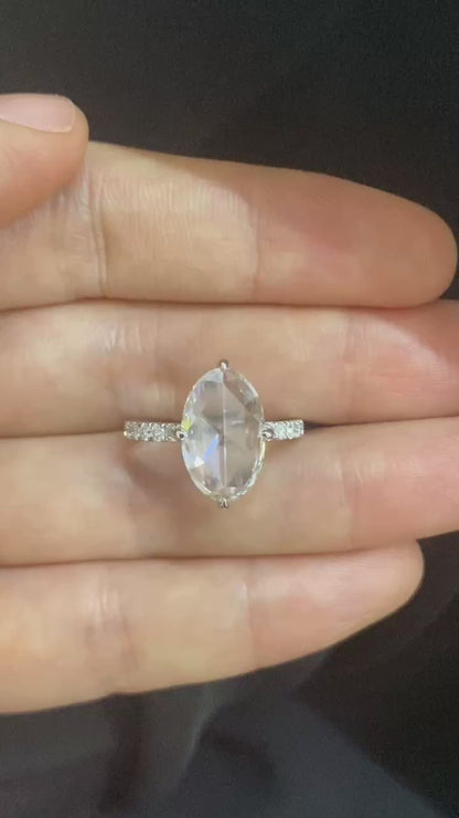 Ruif Customiezd 18k Gold 1.85ct Rose Cut Oval Lab Grown Diamond for Daily Wear