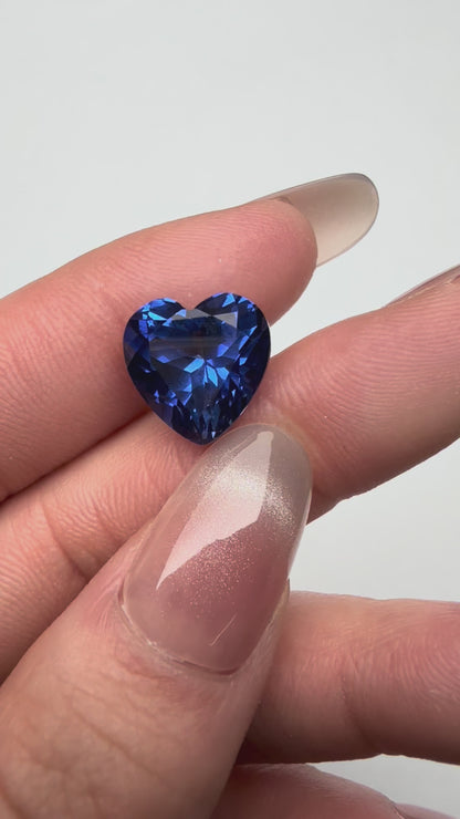 Pirmiana 9.27ct Heart Shape Lab Grown Sapphire Loose Gemstones for Jewelry Making