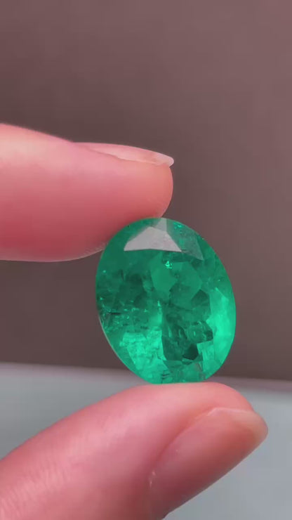 Pirmiana 13.9ct Oval Lab Grown Emerald