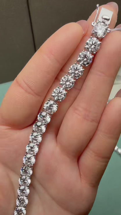 Ruif Jewelry Classic Design 18k White Gold 1ct Each Round Shape Lab Grown Diamond Tennis Bracelet Gemstone Jewelry