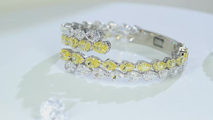 Pirmiana New Fashion 32.67ct Pear Shape Simulated Diamond Bracelet S925 Silver Jewelry Engagement Gift Women