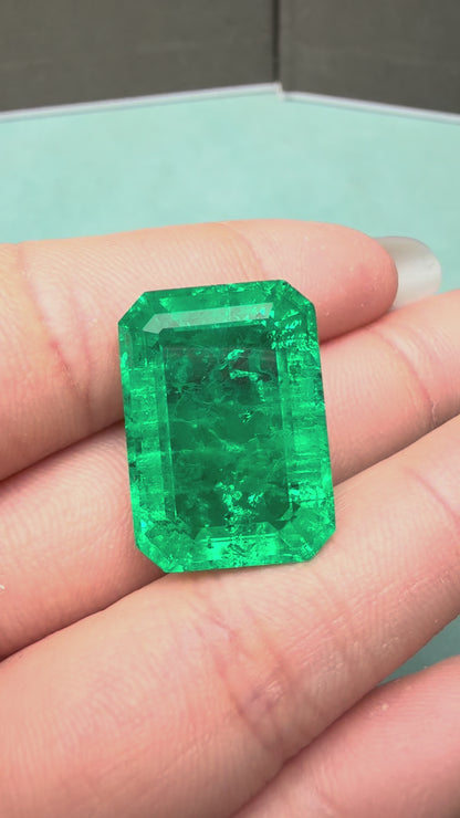 Pirmiana 22.68ct Emerald Cut Lab Grown Emerald