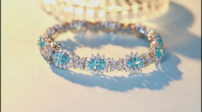 Pirmiana 2024 Hot Sale S925 Silver 14.15ct Lab Grown Paraiba Bracelet Engagement Women