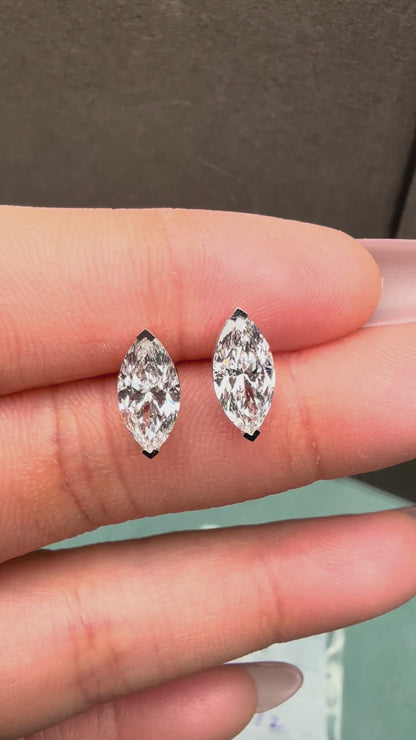 Pirmiana Cutomiezd 18K White Gold 1ct Marquise Shape Lab Grown Diamond for Women Wedding Proposal earrings