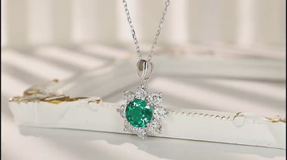 Pirmiana New Fashion 2.522ct Lab Grown Emerald Necklace S925 Silver Jewelry for Woman Gift Pendants
