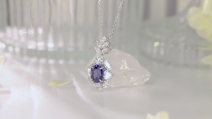 Pirmiana 2024 New Fashion S925 Silver Necklace 3.71ct Lab Grown Sapphire Pendants Necklace Jewelry For Wedding Party Gift