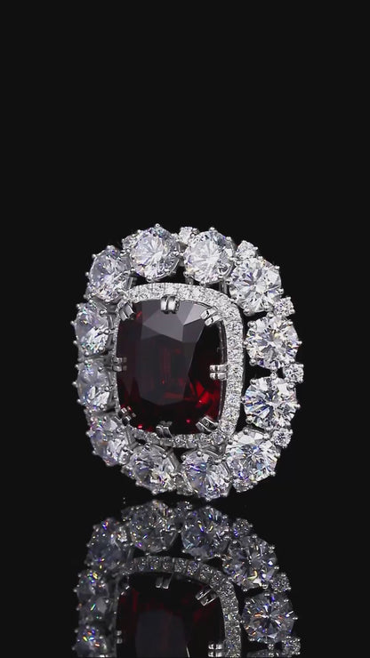 Pirmiana 2024 Hot Sale S925 Silver 31.53ct Natural Garnet Brooch Gemstone Elegant Jewelry Women Party Gift