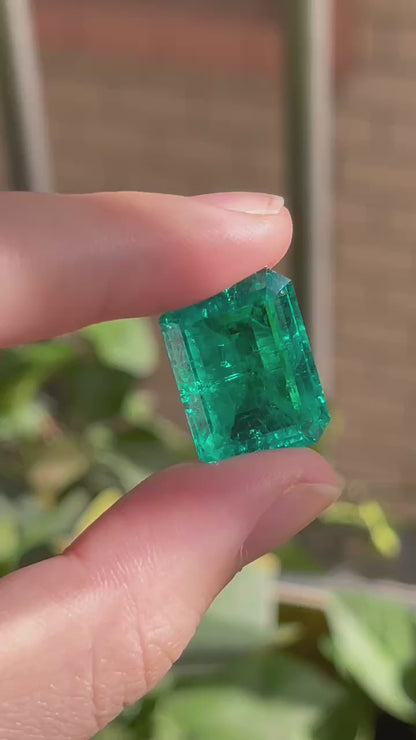 Pirmiana 18.45ct Emerald Cut Lab Grown Emerald