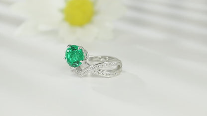 Pirmiana Hot Sale Maximalist 1.96ct Lab Grown Emerald Ring S925 Silver Jewelry Engagement Women