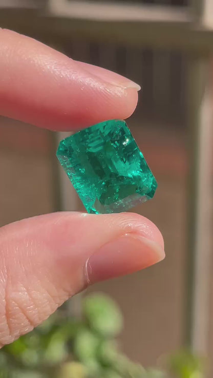 Pirmiana 11.5ct Emerald Cut Lab Grown Emerald