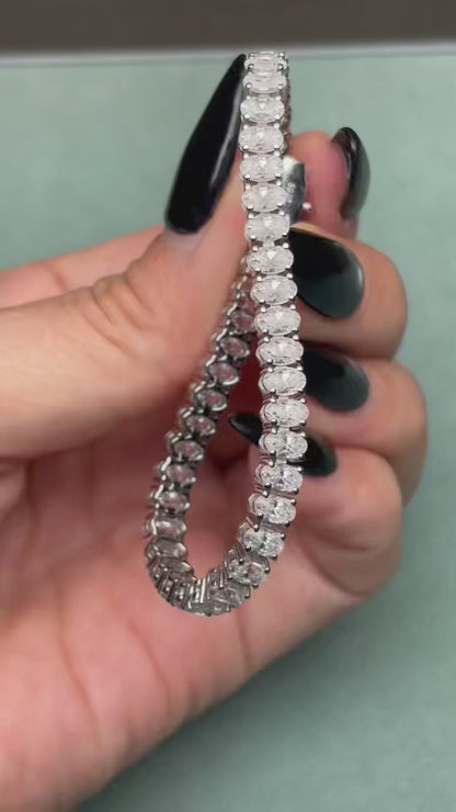 Pirmiana New Fashion Classic Moissanite Oval 3x5MM 146MM Tennis Bracelet S925 Silver Jewelry Party Gift