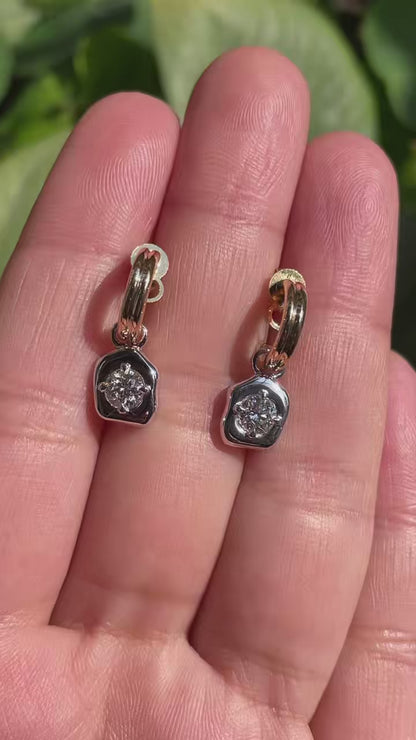 Pirmiana Jewelry Custom Design 18K White And Yellow Gold Earrings for Women Lab Grown Diamond Jewelry