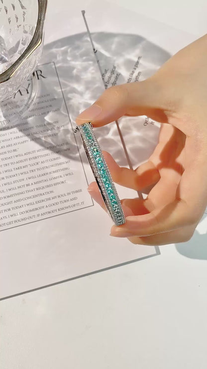 Pirmiana 2024 Hot Sale S925 Silver 16.398ct Lab Grown Paraiba Bracelet Engagement Women