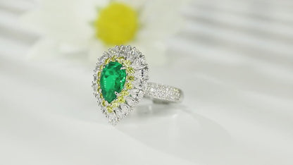 Pirmiana Hot Sale Maximalist 1.92ct Lab Grown Emerald Ring S925 Silver Jewelry Engagement Women