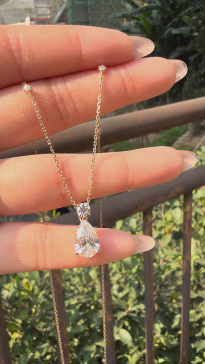Pirmiana Jewelry Customized 18k Yellow Gold 2ct D VS1 Lab Grown Diamond Necklace for Women Party Gift