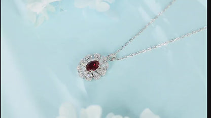 Pirmiana New S925 Silver 1.08ct Lad Grown Ruby Necklace High Fine Jewelry for Women Party Gift
