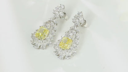 Pirmiana Elegant and Luxury 4ct Simulated Diamond Earrings S925 Silver Jewelry Engagement Gift Women