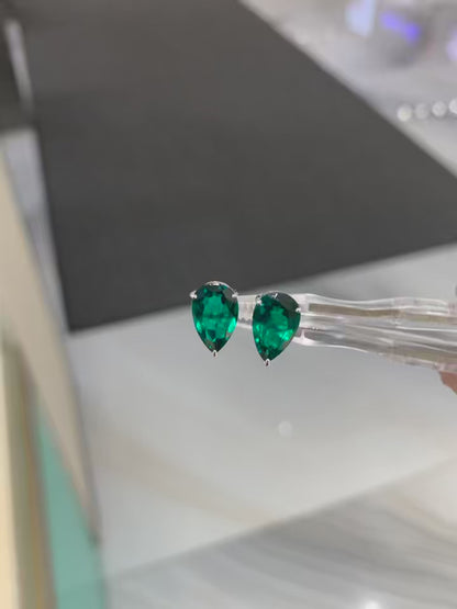 Classic Style Lab Grown Emerald Earrings Nice Gift For Ladies and Women