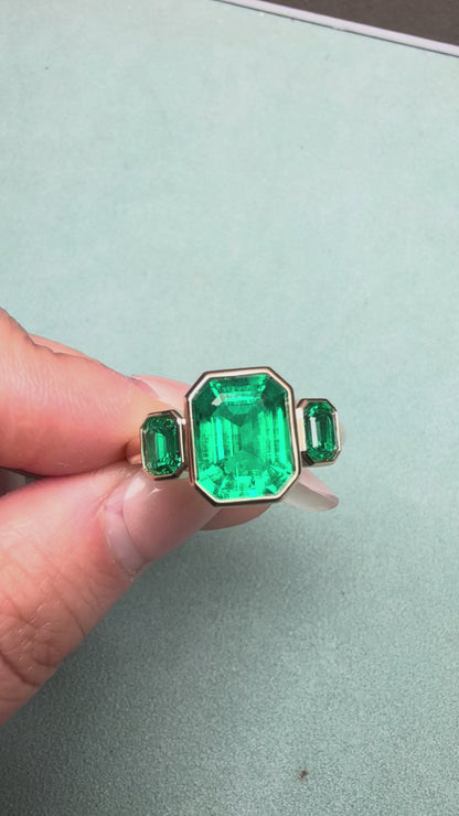 Pirmiana Hot Sale Classic Design Lab Grown Emerald 14k Gold Rings 8x10MM 3ct Lab Grown Emerald Girlfriend Gift